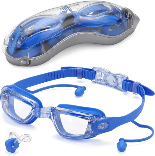 Vista 45 de Aegend Swim Goggles, Swimming Goggles No Leaking Full Protect Adult Youth Todo negro