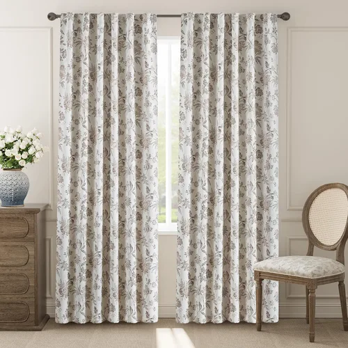 Vista 30 de jinchan Cortinas Opacas Florales para Dormitorio, 63 Pulgadas de Largo Cortinas Opacas con Estampado de Flores, Estilo Campo Francés con Pestañas
