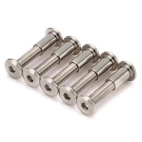 Vista 5 de 30 piezas M6 - Kit de conectores de junta de muebles y tuerca de casquillo, uso para pernos de cuna, pernos de cuna hexagonales, tornillos