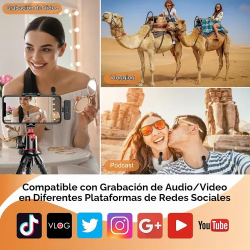 Vista 9 de MAYBESTA Micrófono Lavalier inalámbrico para iPhone, iPad, Android, micrófono de teléfono con solapa Bluetooth para grabación de video, mini