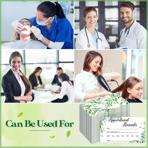Vista 6 de Geyee 400 tarjetas de citas de papel kraft para recordatorios de citas a granel para clientes comerciales, dentistas, terapeutas, médicos