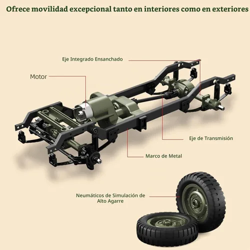 Vista 4 de Coche de control remoto, 2.4Ghz 4WD Off Road RC Vehículo con luces conectadas, Rc Crawler 1:10 Camiones de control remoto todo terreno RTR Hobby RC
