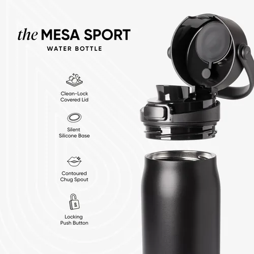 Vista 3 de Simple Modern Mesa Sport Botella de Agua con Tapa de Sorbo Cubierta Botella de Acero Inoxidable Aislada de 24oz Compatible con Portavasos