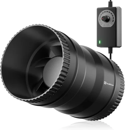 Vista 9 de Hon&Guan Ventilador Soplador En Línea de 3 Pulgadas con Controlador de Velocidad 120 CFM con 20W de Potencia Ultra-Baja y Bajo Ruido