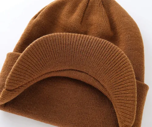 Vista 97 de Home Prefer - Gorro de invierno para hombre con visera, cálida y doble punto.