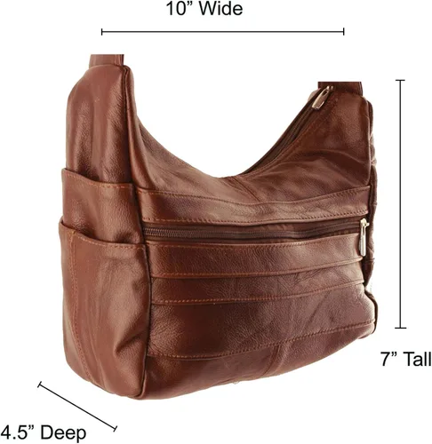 Vista 2 de Bolso de cuero de las mujeres con muchos bolsillos