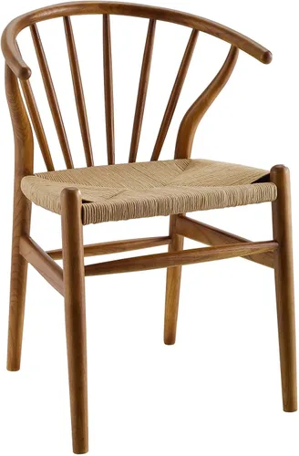 Vista 9 de Modway Flourish Mid-Century - Silla de comedor de madera rústica moderna en color negro
