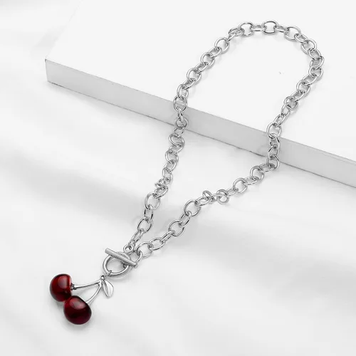 Vista 5 de Juego de 8 collares de cadena en tono plateado y dorado para mujeres, adolescentes y niñas y niños, collar colgante en capas con diseño multicolor