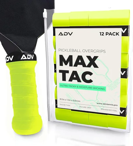 Vista 13 de Cinta de agarre adhesiva extremadamente pegajosa y antideslizante ADV MaxTac para pickleball - Paquete de 3, 6, 12 - Sobregrip para raqueta