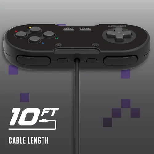 Vista 8 de Retro-Bit Legacy 16 - Controlador USB con cable, cuenta con botones Home, SS y ZLZR, para Switch, PC, MacOS, RetroPie, Raspberry Pi, Onyx