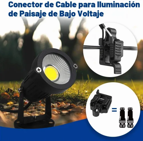Vista 5 de Conectores de cable de bajo voltaje para iluminación de paisajes, paquete