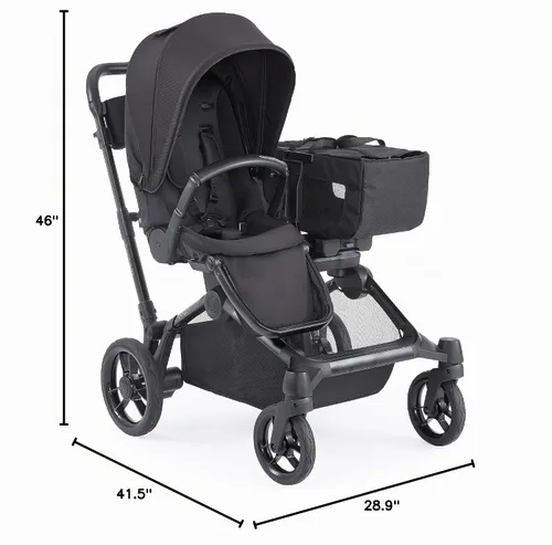 Vista 16 de Contours Element Side by-Side - Cochecito convertible para niños pequeños y bebés, individual a doble, opciones de asientos reversibles, compatible