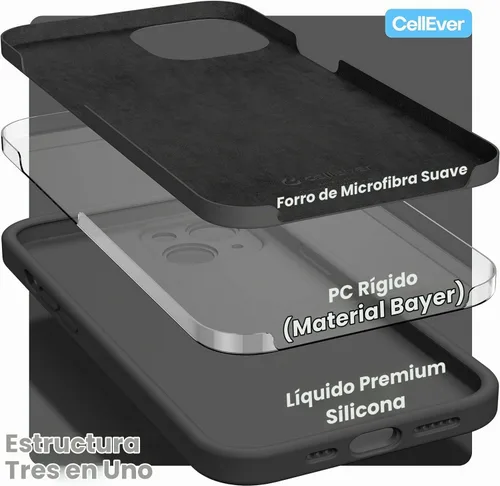 Vista 7 de CellEver Funda de silicona resistente para iPhone 14 [protección de cámara] [revestimiento antiaceite] protección militar contra caídas