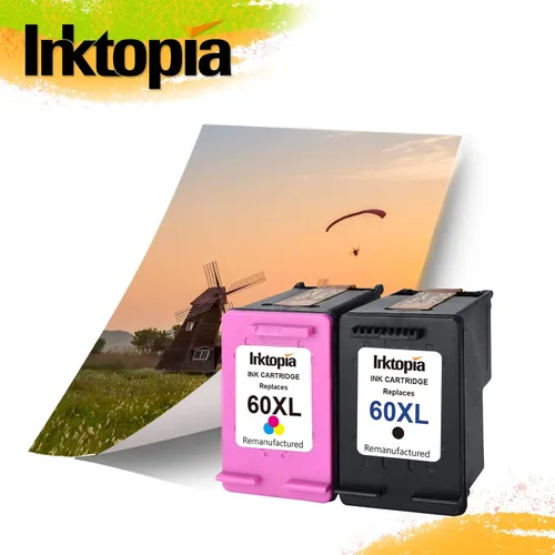 Vista 7 de Inktopia Cartuchos de tinta remanufacturados de repuesto para HP 60XL 60 XL CB336WN CB338WN CB338WN de alto rendimiento (1 negro, 1 tricolor)