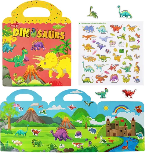 Vista 6 de Libros de calcomanías reutilizables para niños, libros de calcomanías removibles de granja para niños pequeños de viaje para niñas y niños de 3, 4