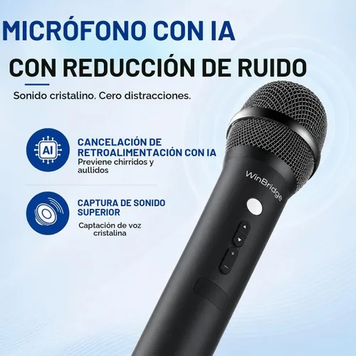 Vista 3 de Amplificador inalámbrico de voz del micrófono de Bluetooth con 3 efectos de sonido H9