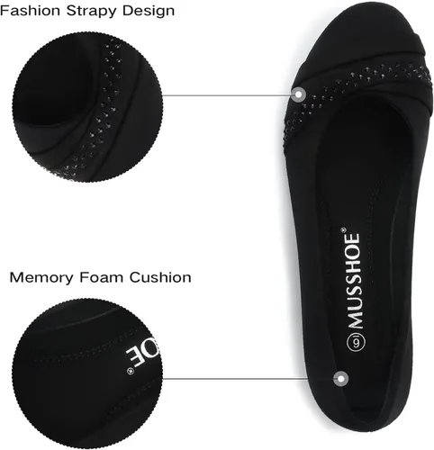Vista 5 de MUSSHOE Zapatos de tacón de cuña media para mujer, zapatos de tacón de cuña de punta redonda