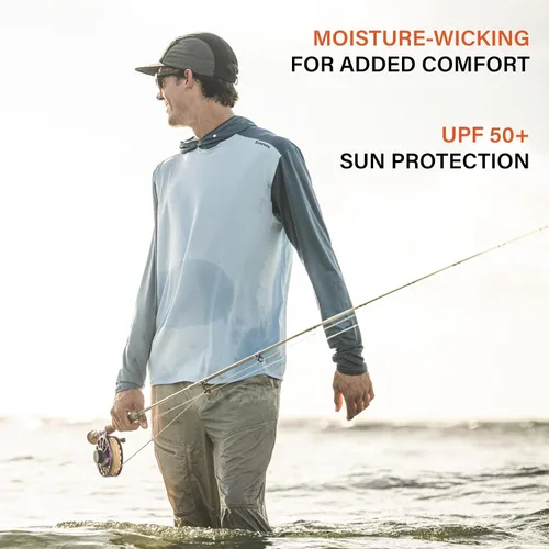 Vista 2 de Simms Bugstopper Solarflex 50+ UPF Camisa de pesca de manga larga con capucha y protector de insectos para hombre