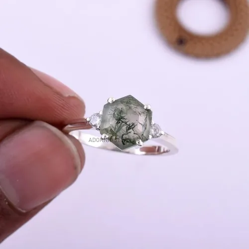 Vista 14 de Anillo de plata de ley 925 para mujer, anillo de diamantes de imitación de aguamarina de plata esterlina, anillo Art Deco de marzo, piedra natal