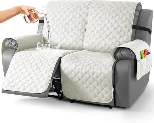 Vista 73 de TAOCOCO Fundas reclinables 100% impermeables, con correas para las piernas, funda de sofá reclinable reversible para silla reclinable, protector