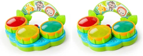 Vista 12 de Bright Starts Safari Beats - Tambor musical de juguete con luces, a partir de 3 meses, multicolor
