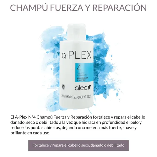 Vista 2 de ALEA - Champú Reparador - A-Plex Nº4 Champú Fuerza y Reparación - 8.5 fl oz - Fortalece y Repara el Cabello Seco, Dañado o Débil - Hidrata y Reduce
