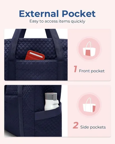 Vista 4 de BAGSMART Bolsa grande para mujer, bolsa de hombro de viaje con asa superior con hebilla para esterilla de yoga para gimnasio, trabajo, viajes
