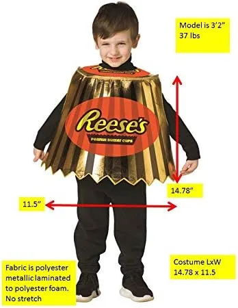 Vista 2 de Rasta Imposta Mini disfraz para niños de Reese's Cup, Oro