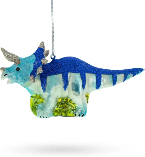 Vista 7 de Dinosaurio brillante brillante - Adorno navideño de vidrio soplado