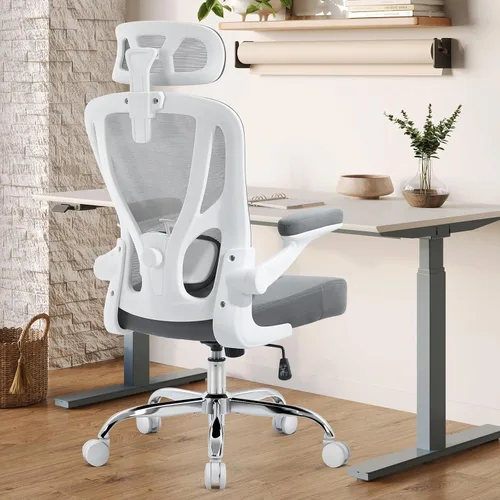 Vista 9 de Silla ergonómica de oficina, silla de escritorio de malla, color Negro