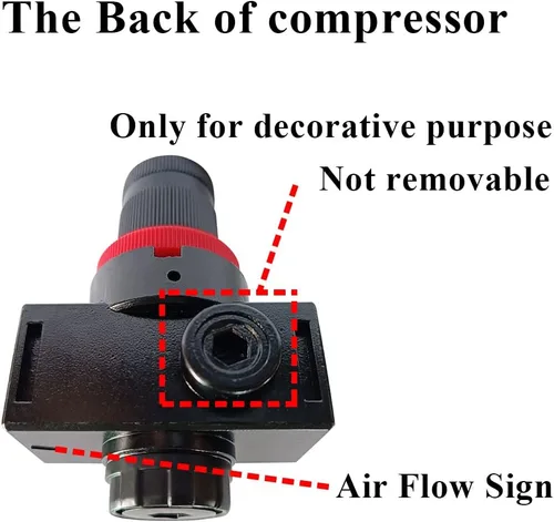 Vista 6 de Beduan BR4000 Compresor de Aire Regulador Combo 1/2" NPT, Drenaje Manual con Soporte, Calibre