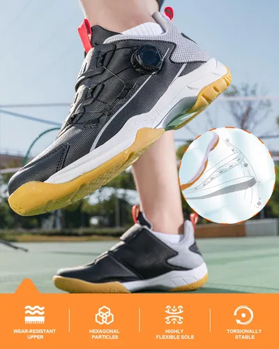 Vista 6 de kcross Zapatos anchos de pickleball para mujer, zapatos de pickleball de encaje rápido para hombre, zapatos de corte para pickleball para mujer