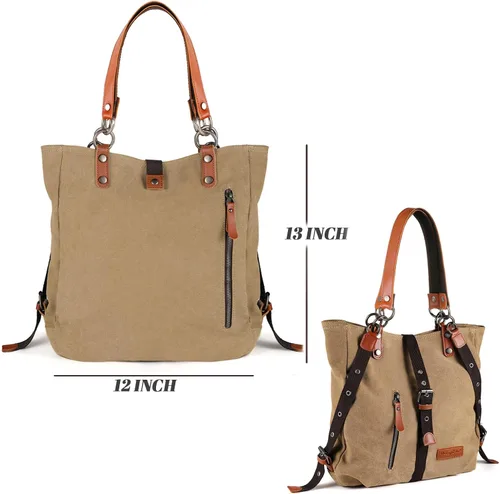Vista 4 de SHANGRI-LA - Bolso de mano para mujer, estilo informal, para escuela, mochila convertible.