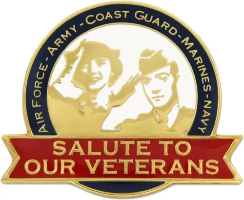 Vista 19 de PinMart Pin de veterano – Pin patriótico americano de solapa o sombrero – Orgulloso de ser retirado ejército, marina, fuerza aérea o cuerpo