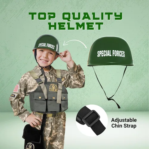 Vista 3 de Dress-Up-America - Disfraz de soldado para niños y niñas Disfraz de las Fuerzas Especiales de EE.UU. para niños