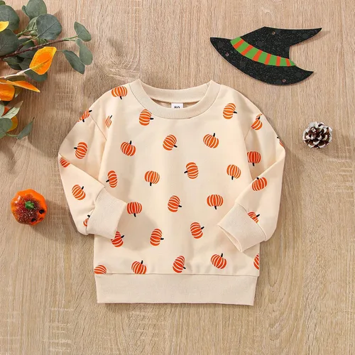 Vista 2 de Sudadera de calabaza para bebé, niña, niño, Halloween, sudadera de gran tamaño, mameluco de burbujas, suéter