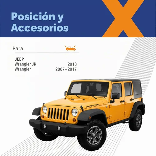Vista 2 de ICEXSNOW® Escobillas de limpiaparabrisas de silicona de repuesto para Jeep Wrangler JK 2018, escobillas de limpiaparabrisas de repuesto para auto