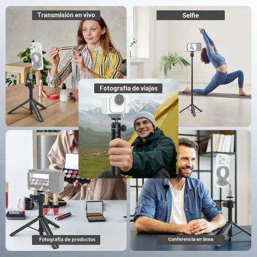 Vista 8 de NEEWER Basics - Trípode extensible para selfie, mango de metal portátil compatible con Canon G7X Mark III Sony ZV-1 RX100 VII A6400 A6600 Nikon