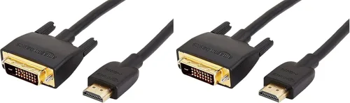 Vista 11 de Amazon Basics Cable Adaptador HDMI-A a DVI (Macho) Bidireccional 1080P, Chapado en Oro, 0.9 m/3 pies, Paquete de 10, Negro