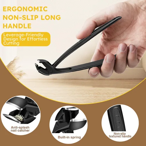 Vista 4 de Cortaúñas de mango largo para personas mayores, cortaúñas para ancianos con cabeza angulada, cortaúñas de apertura ancha resistente para uñas