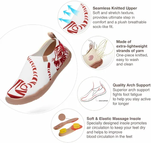 Vista 6 de UIN Mocasines pintados para hombre, zapatos de viaje sin cordones, zapatos de lona para caminar, casuales, ligeros, cómodos, a la moda, Toledo