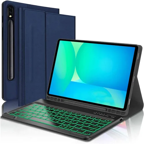 Vista 10 de Funda con teclado para Samsung Galaxy Tab A11 Plus / A9 Plus de 11 pulgadas, con retroiluminación Bluetooth A9+ con soporte para bolígrafo S
