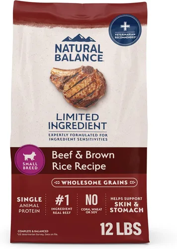 Vista 13 de Natural Balance Alimento seco para perros adultos de raza pequeña con ingredientes limitados, granos saludables, carne de res y arroz integral, 4