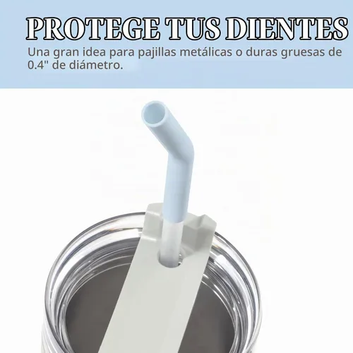 Vista 2 de 12 piezas de adornos de paja para vasos Stanley Adventure Quencher, puntas de paja reutilizables para popotes de 0.4 pulgadas de diámetro
