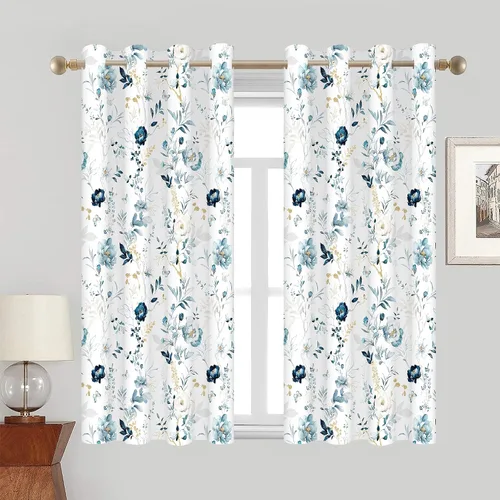 Vista 6 de Tititex Elegantes cortinas opacas de 63 pulgadas de largo, juego de 2 paneles para puerta corredera de patio, cortinas con aislamiento térmico