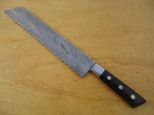 Vista 5 de Cuchillo Damasco hecho a mano de 8 a 13.0 in, cuchillo de chef con mango de cuerno de búfalo, juego de 6