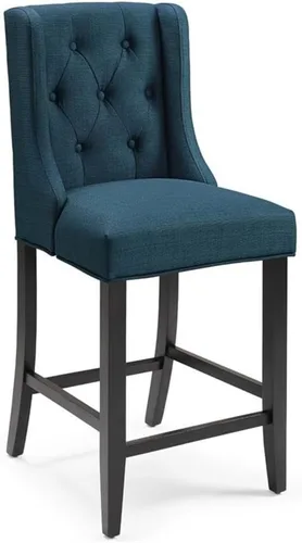Vista 10 de Modway Baronet - Juego de 2 taburetes tapizados de tela con botones copetudos, color azul