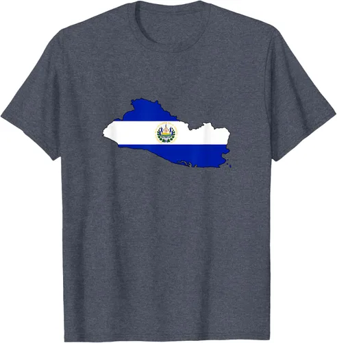 Vista 26 de Camiseta de El Salvador Country Outline on Flag