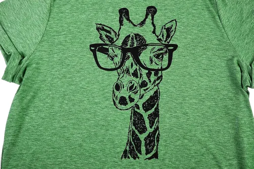 Vista 4 de Koodred Women Summer Casual Giraffe Graphic Short Sleeve Crew Neck T Shirts Tee Tops