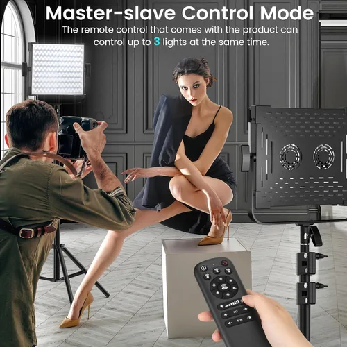 Vista 7 de Kit de Iluminación RGB para Fotografía, Luces LED Profesionales de Estudio de 50W Bi-Color, Luces Foto Dimmables de 2300k~8500k para Fotografía